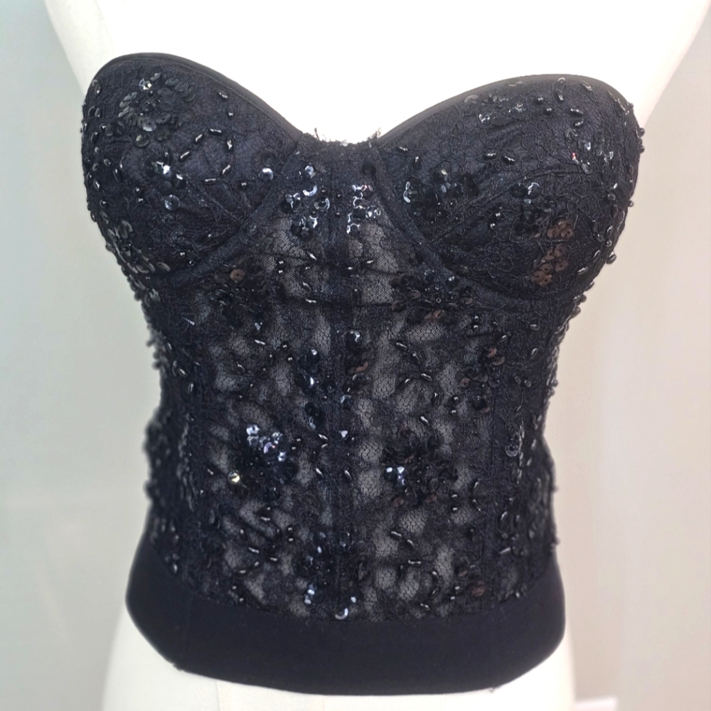 Buffalo by David Bitton Black Bustier Style Top